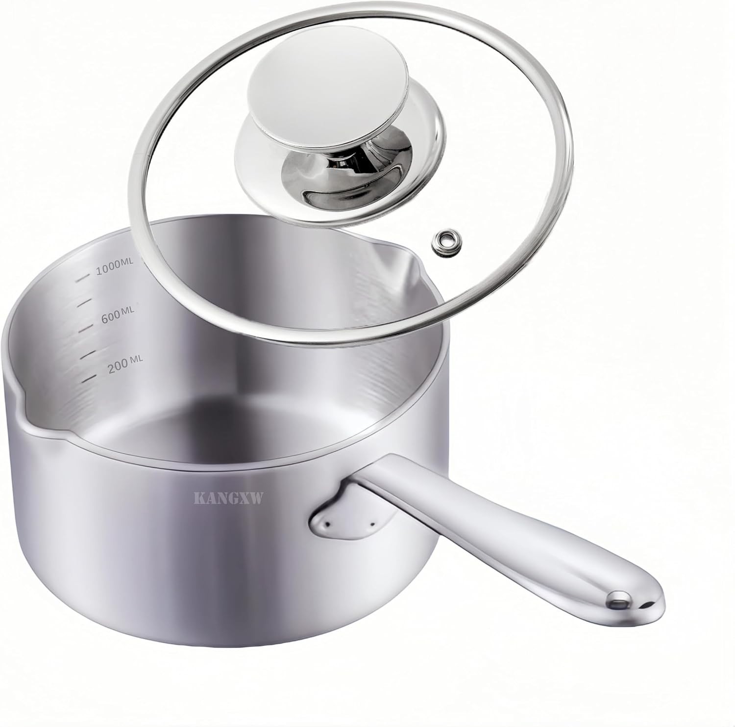 KANGXW 316L Stainless Steel Saucepans, 1.0 Quart Pan, With Pour Spout and Filter
