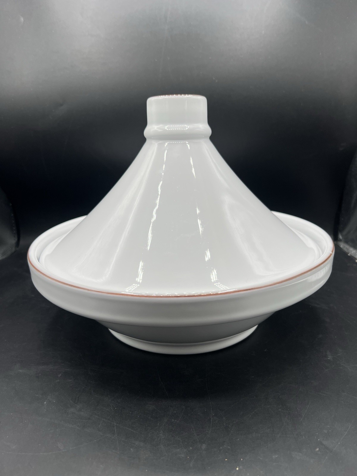 Pottery Barn Terracotta Tagine Portugal White Glazed 11” Cooking Dish Lid