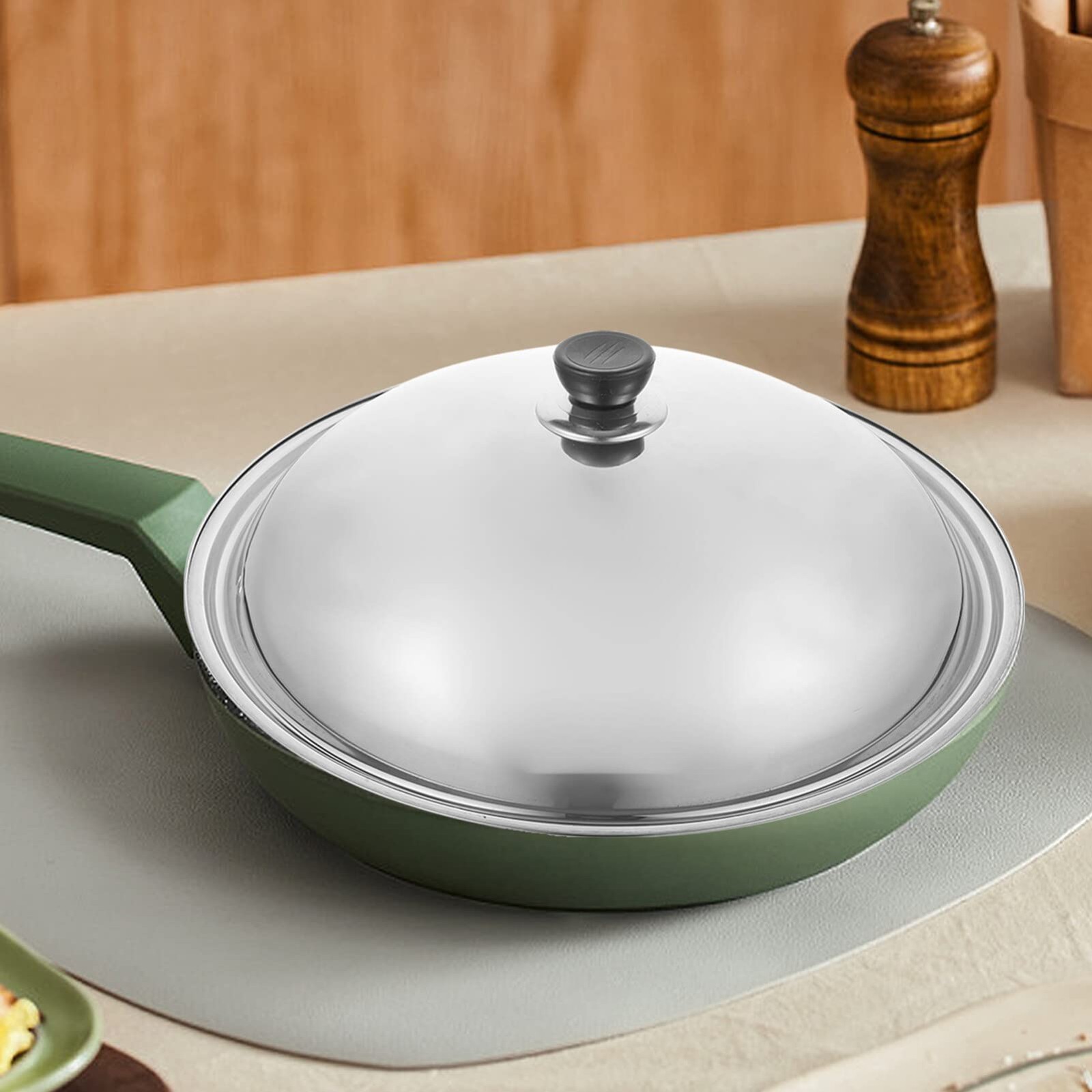 Stainless Steel Pot Lid 15 Inch Lid for Frying Pan Wok 15 Universal Pan Cover…