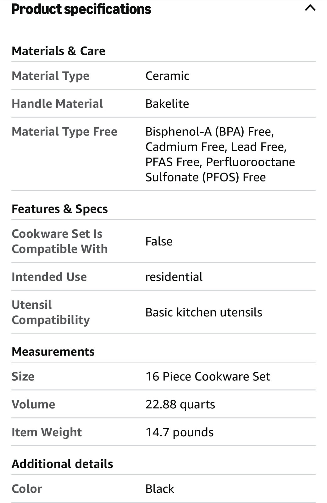 GreenLife 16 Piece Nonstick Cookware Set NonToxic Pots & Pans Black, New In Box