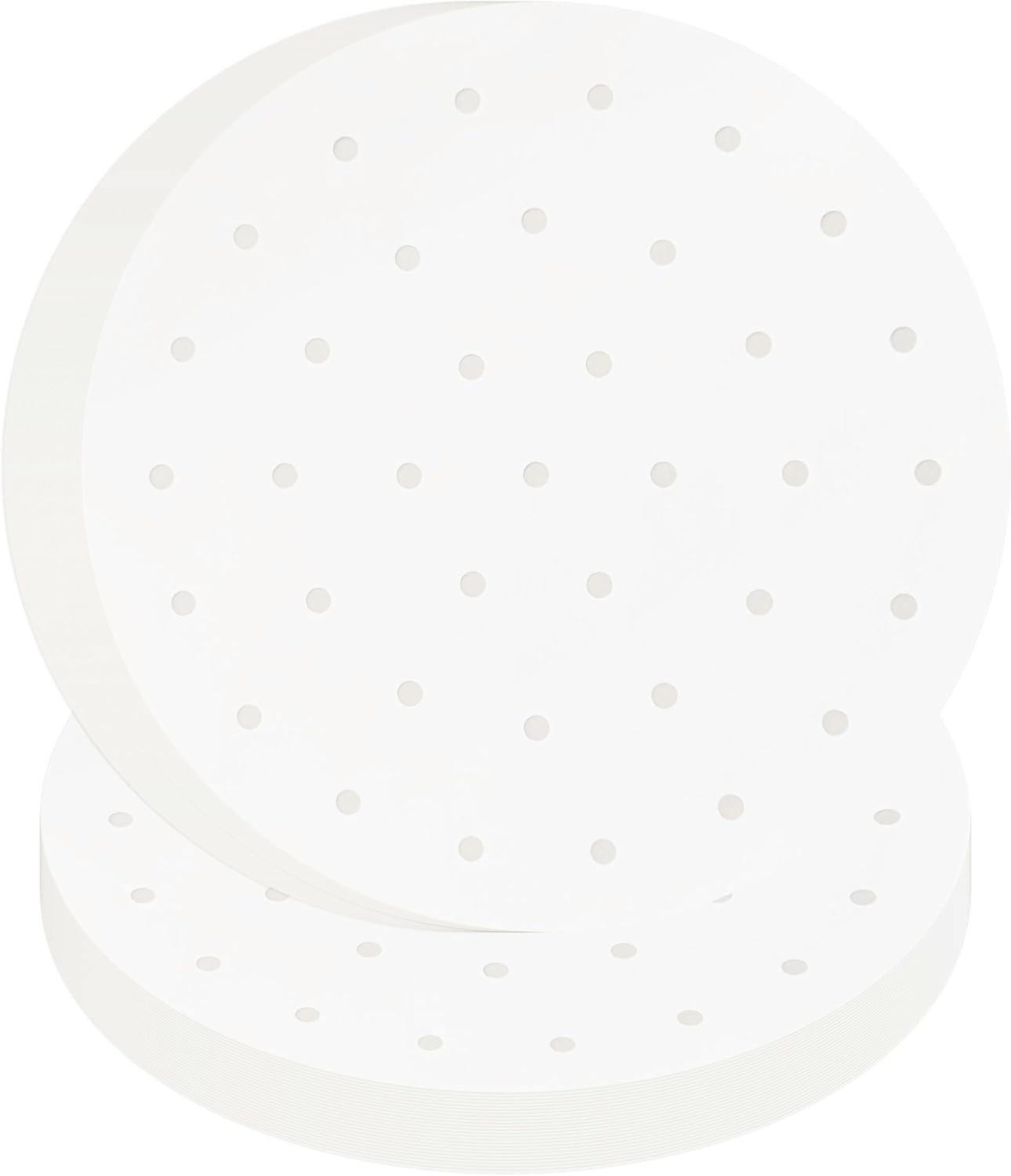 150 PCS Bamboo Steamer Liners, Round Air Fryer Parchment Paper with Holes, 10 In
