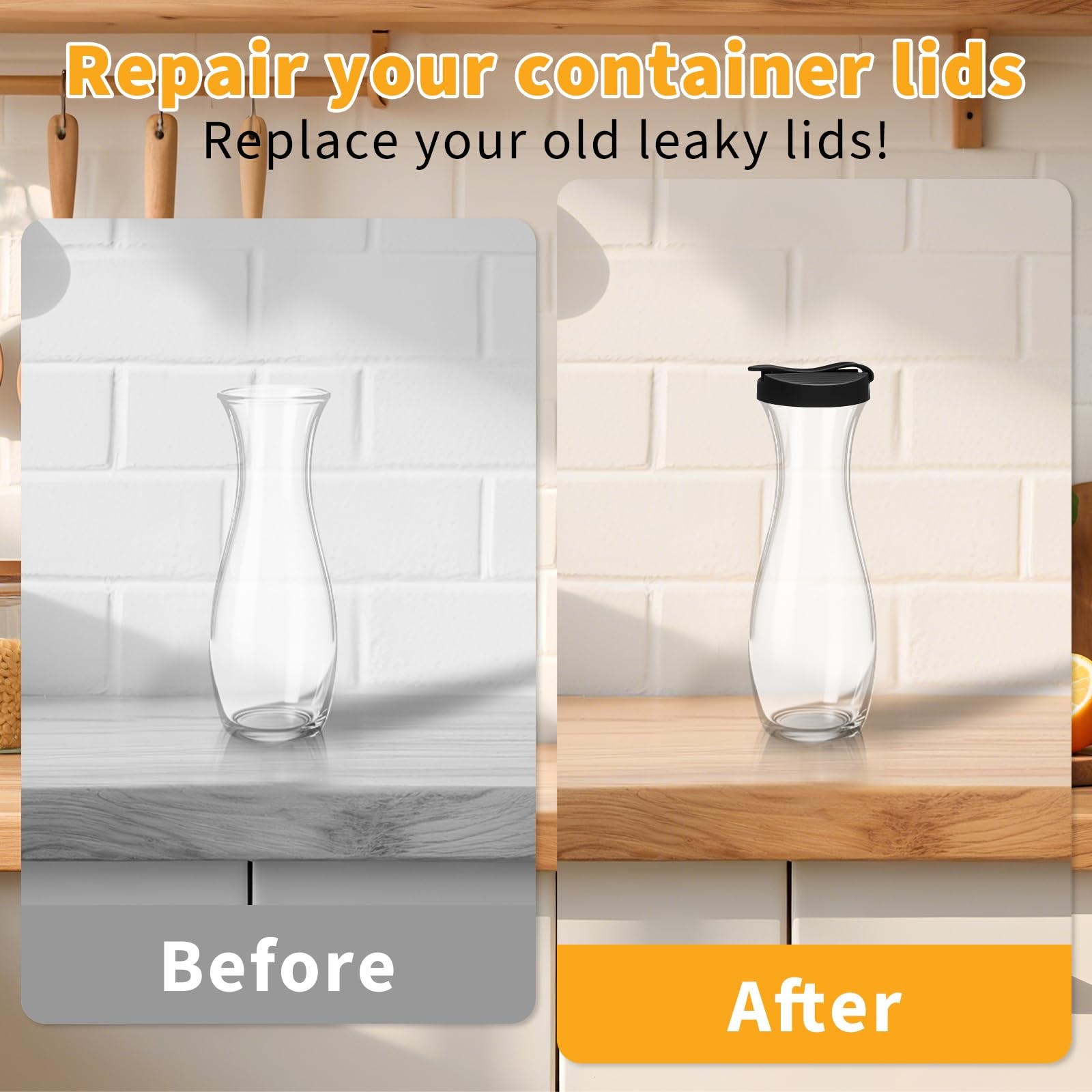 Replacement Lids 2 Pack for Good Seasons Salad Dressing Glass Cruet Bottles NEW