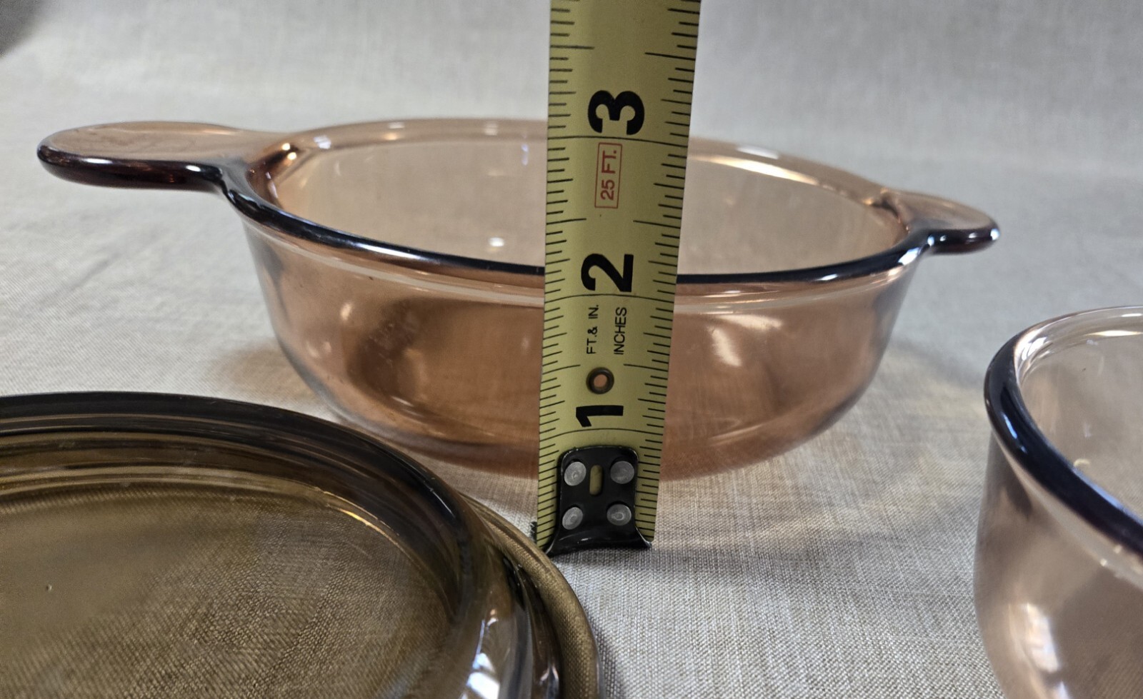 Vision Corning Ware Grab It Amber Brown Mini V-240-B And V-150-B With Lids
