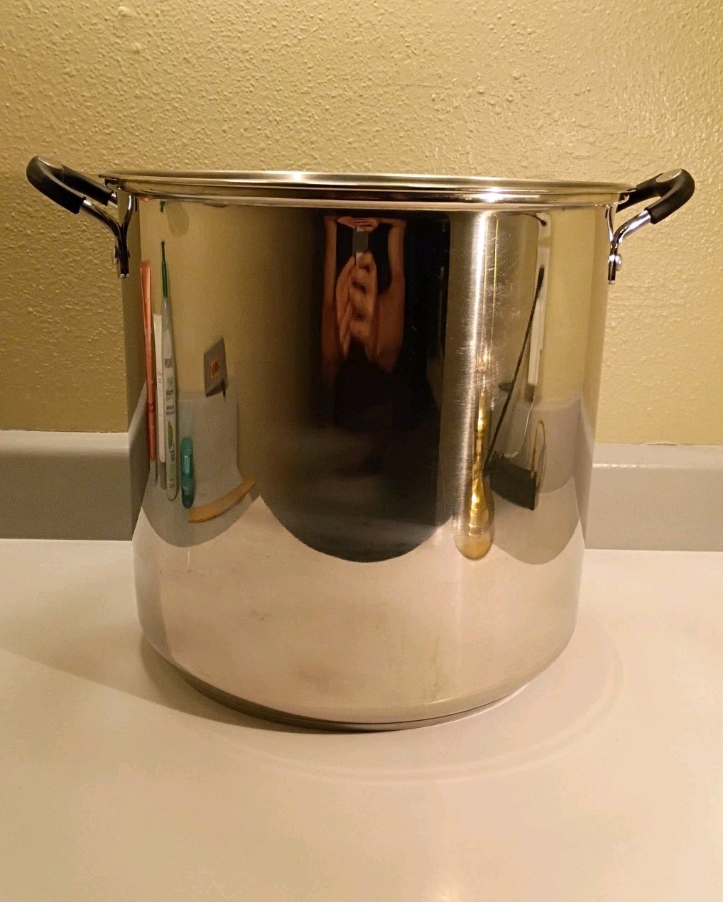 Tramontina 22 Qt Stainless Steel Stock Pot w/ No Lid Tri-Ply Base Made in Brazil