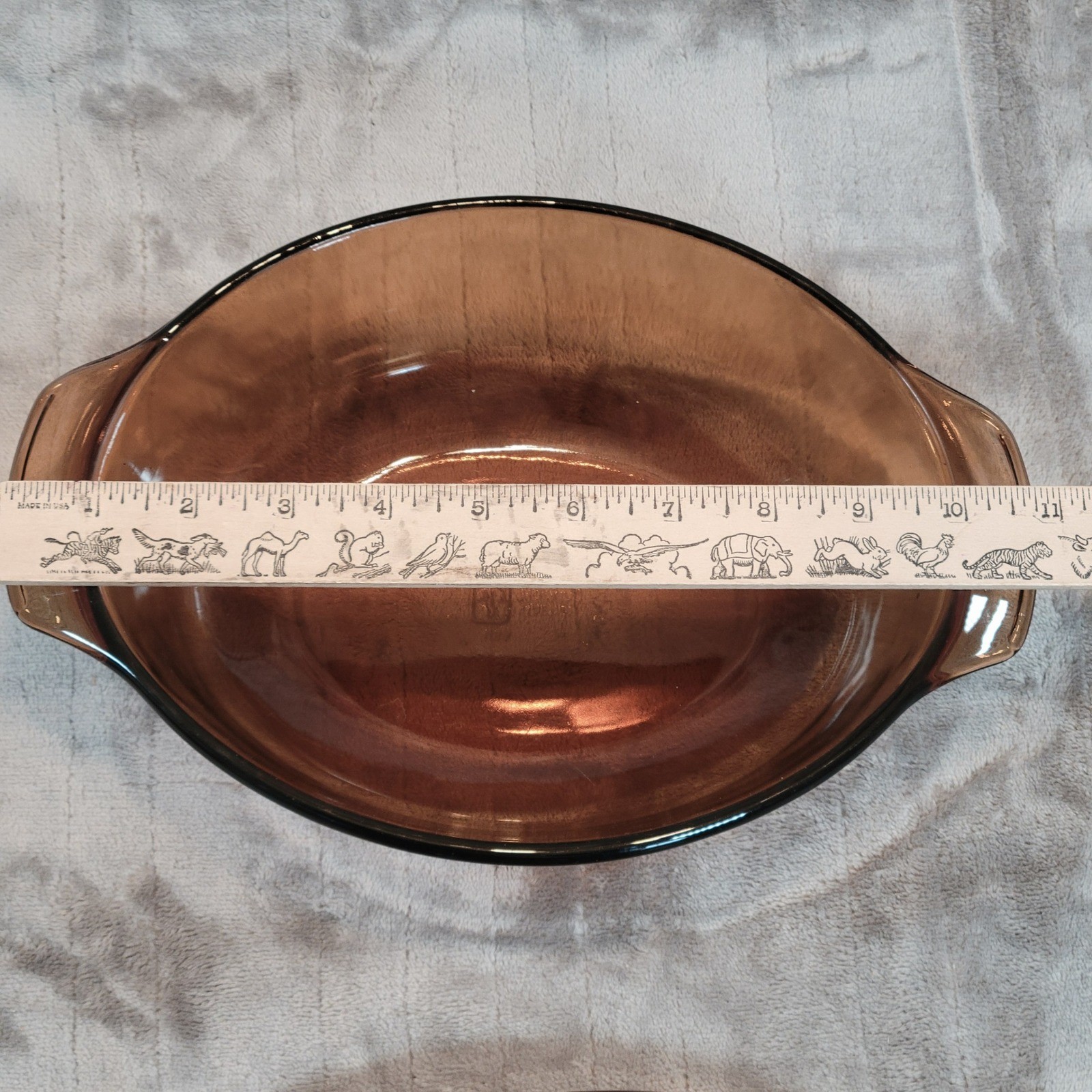Anchor Hocking Fire King Oval Casserole Dish Amber Glass w Lid 433 1.5 Vintage