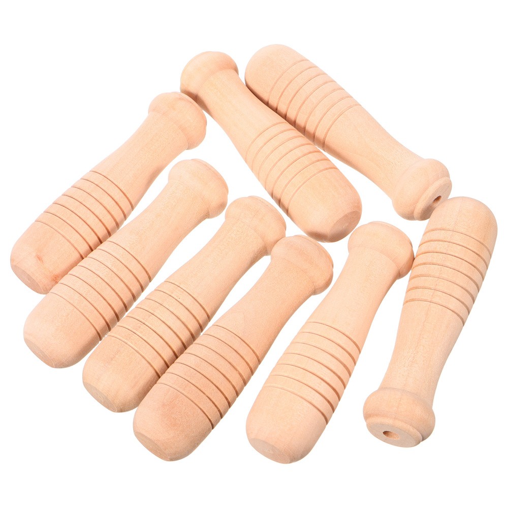 8Pcs Smooth Wooden Pan and Pot Handles for Cookware and Gardening Tools Beige