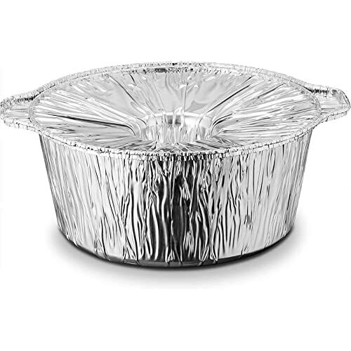 JetFoil Aluminum Round Foil Pan Heavy Duty Disposable Food Containers with Lids