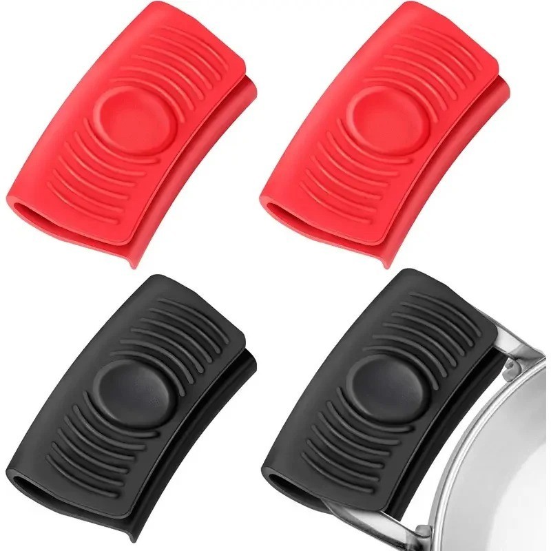 2pcs Silicone Anti-Scald Pot Handle Hot Handle Cover Heat Resistant Pot Clip