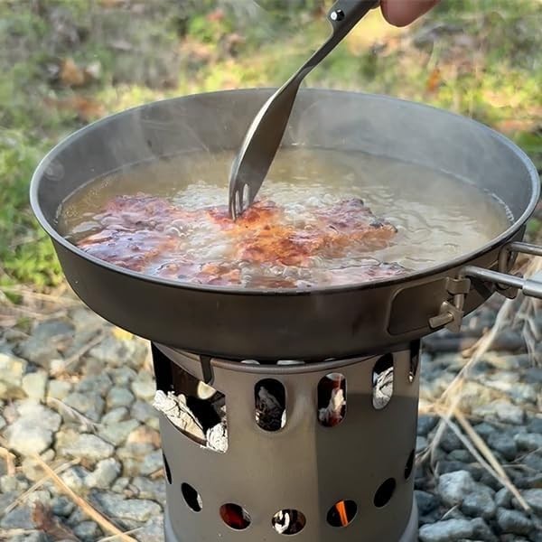 Titanium 6.5-Inch Camping Frying Pan – Lightweight, Durable, Foldable Handle