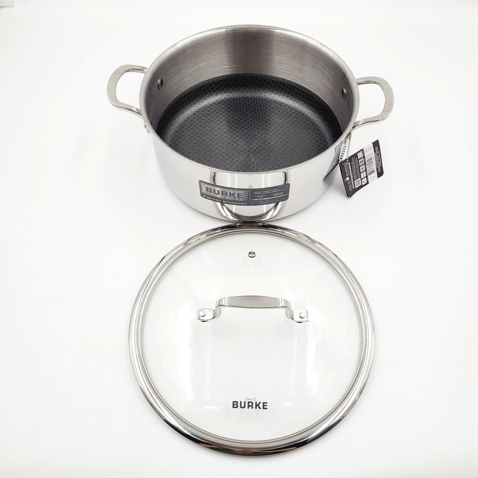 David Burke GEO CLAD Series Tri-Ply Stainless Steel 8qt. 7.6L Stockpot with Lid