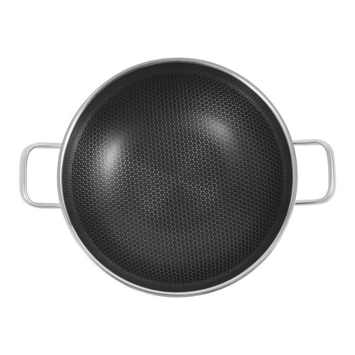 Skillet With Lid 14 Inch Non Stick Paella Pan Stainless Steel Frying/Cooking Pan
