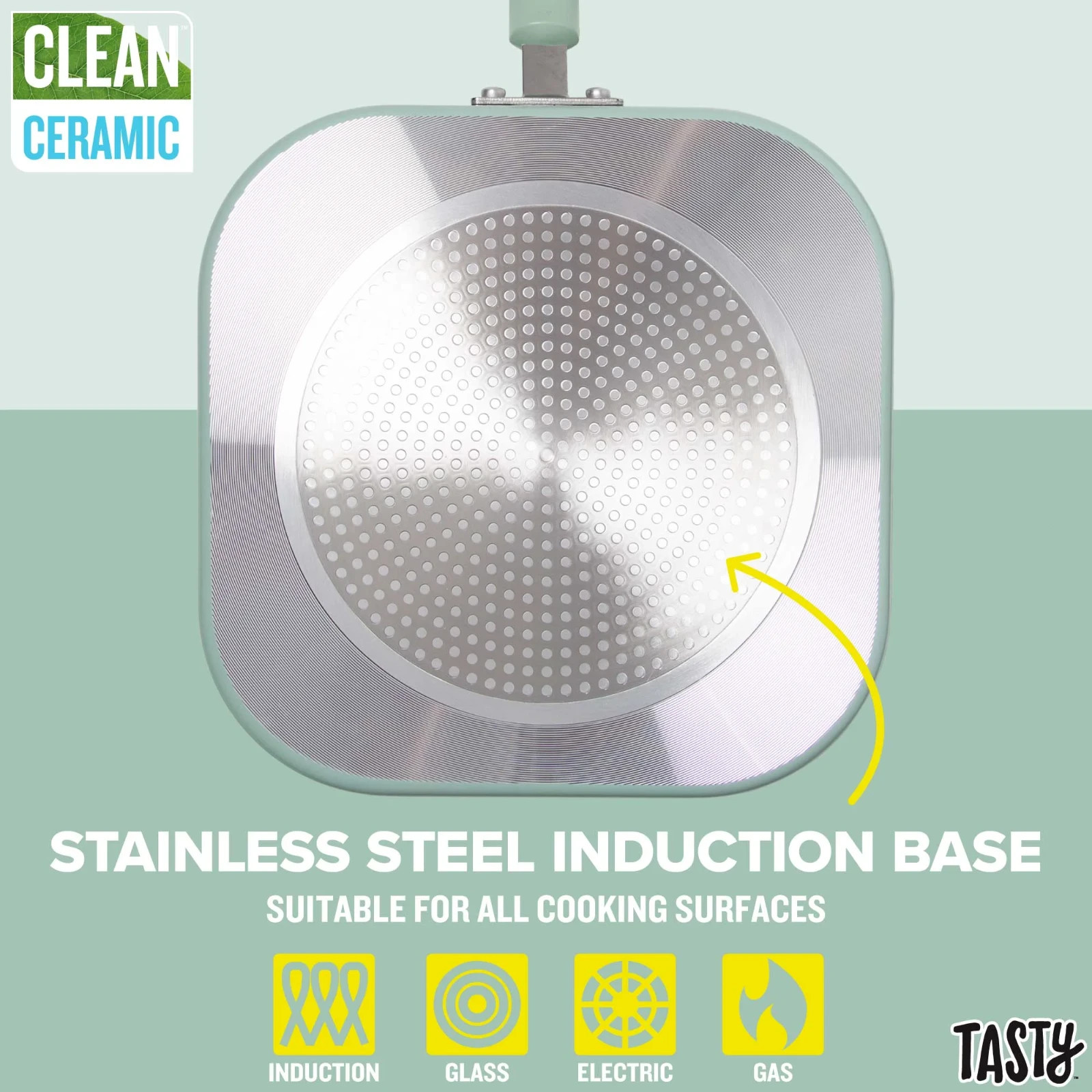 Tasty 10 in. Square Non-Stick Aluminum Griddle Pan