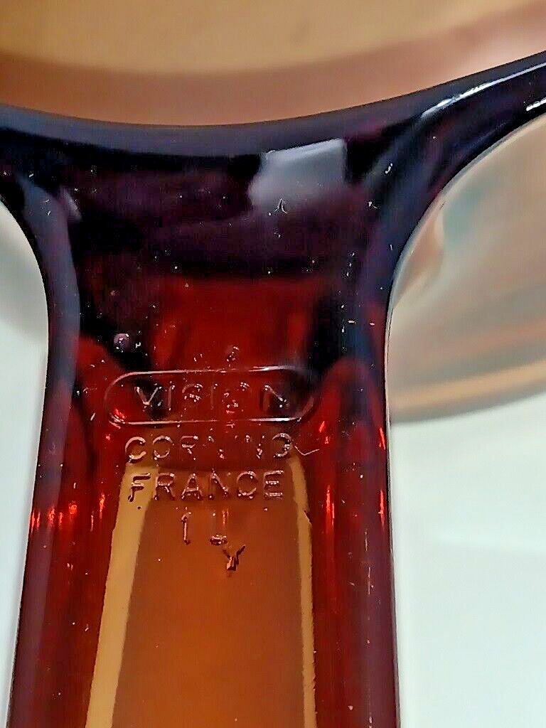 CORNING VISION Amber Glass 1 L Saucepan w Pour Spout & PYREX Lid, Made in FRANCE