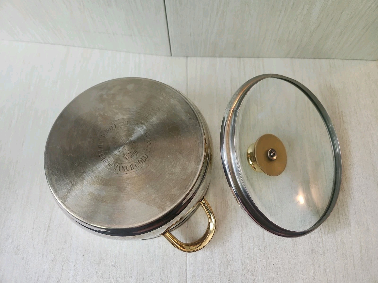 Cuisine Cookware Command Performance Gold 3 Quart Stainless 18/10 With Lid