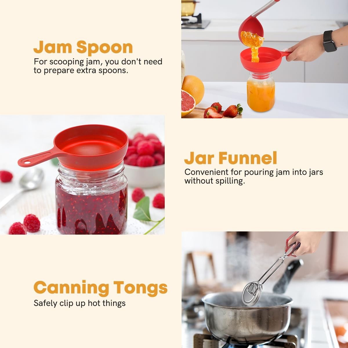 21.5 QT Stainless Steel Canning Pot Set with Lid, Rack & Tools – Water Bath Cann