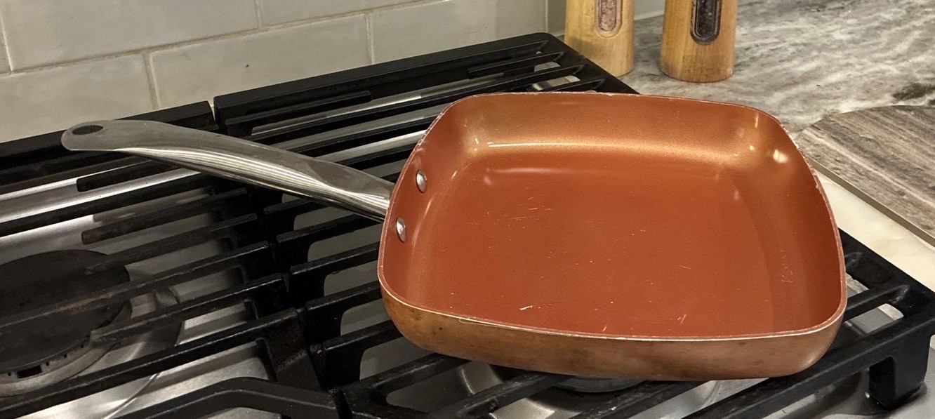 Copper Chef Steel Square Frying Lightweight Pan Nonstick Coating 9.5″ L5