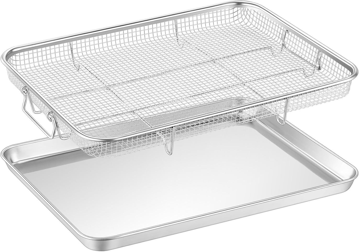 TeamFar Air Fryer Basket for Oven, 16”x12” Stainless Steel Air Fryer Basket and