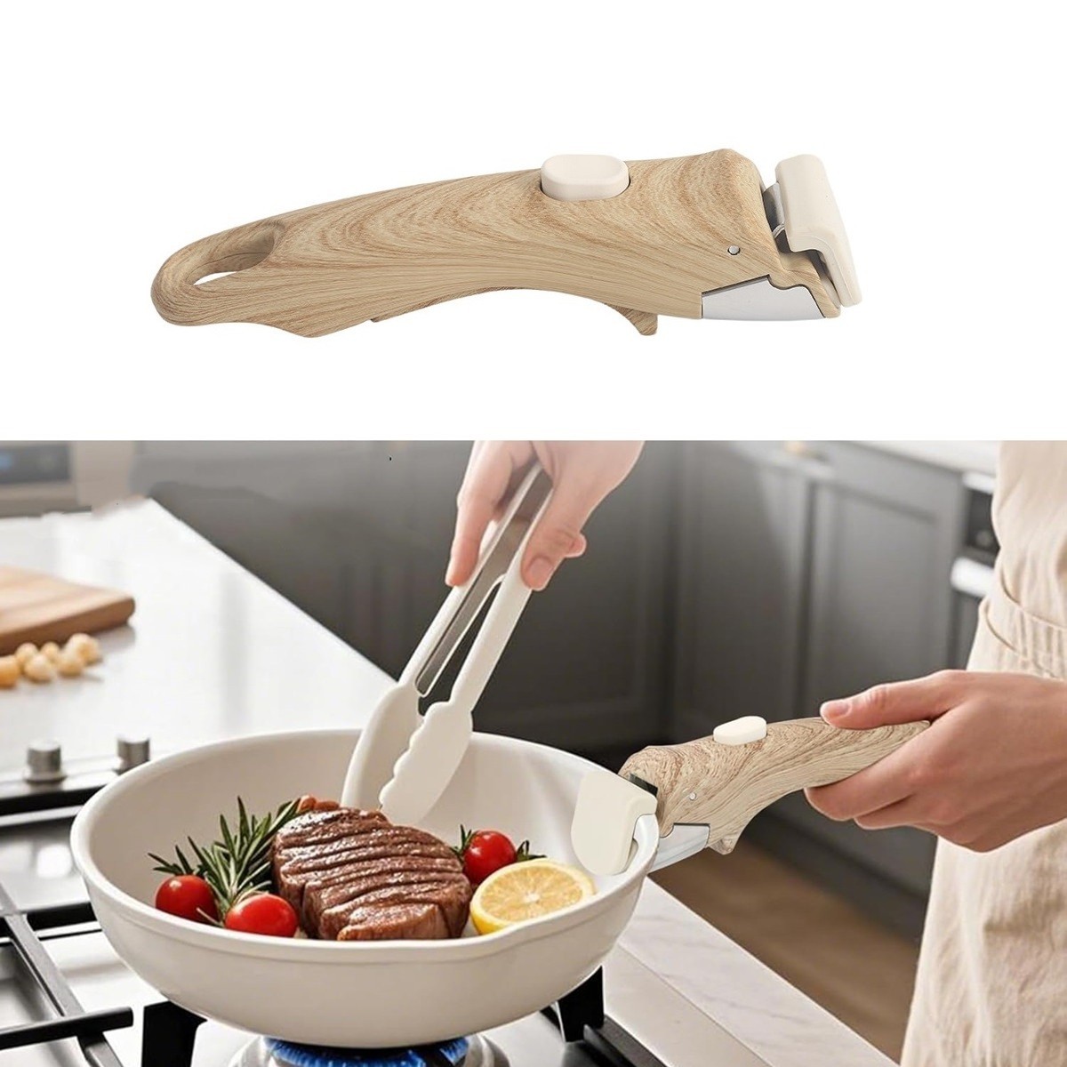 Wood Like Removable Handle for Cookware 1/2pcs Bakelite Plastic 19×5.5×4.5cm