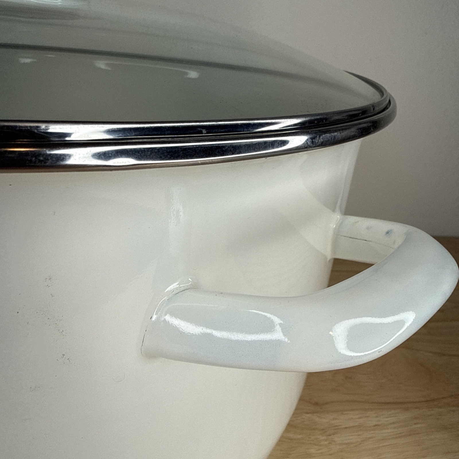 New Large Golden Rabbit Lobster Enamelware 18 Quart Stock Pot, Glass Lid, Rack