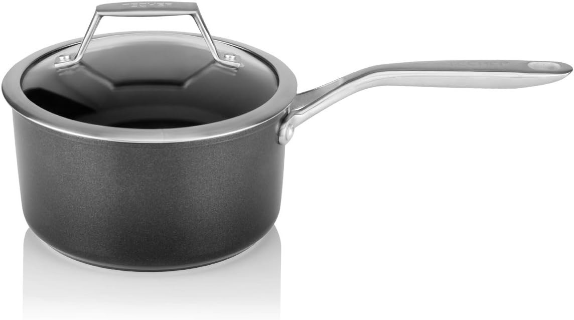 2Qt Nonstick Saucepan with Glass Lid Teflon Coated PFOA-Free