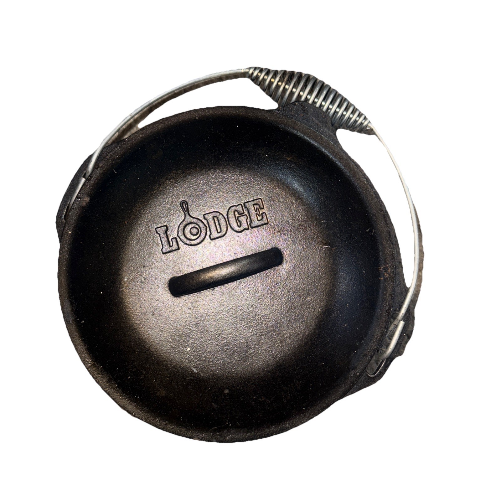 LODGE 10 1/4 inch 8 DO Cast Iron Dutch Oven w/Lid Bail Handle Camping Outdoors