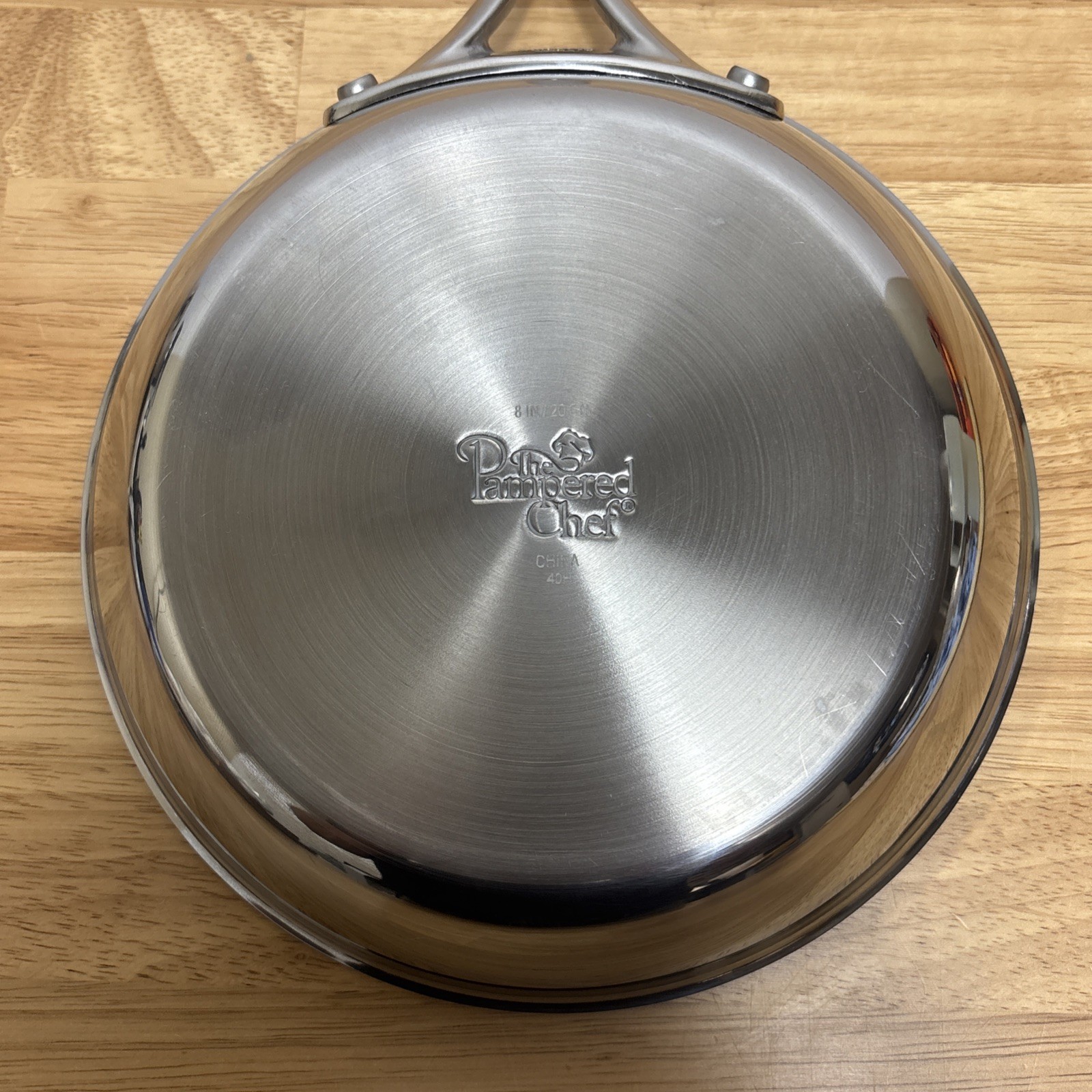 Pampered Chef 8 inch Stainless Steel 42H Skillet Frying Pan Sauté Omelet