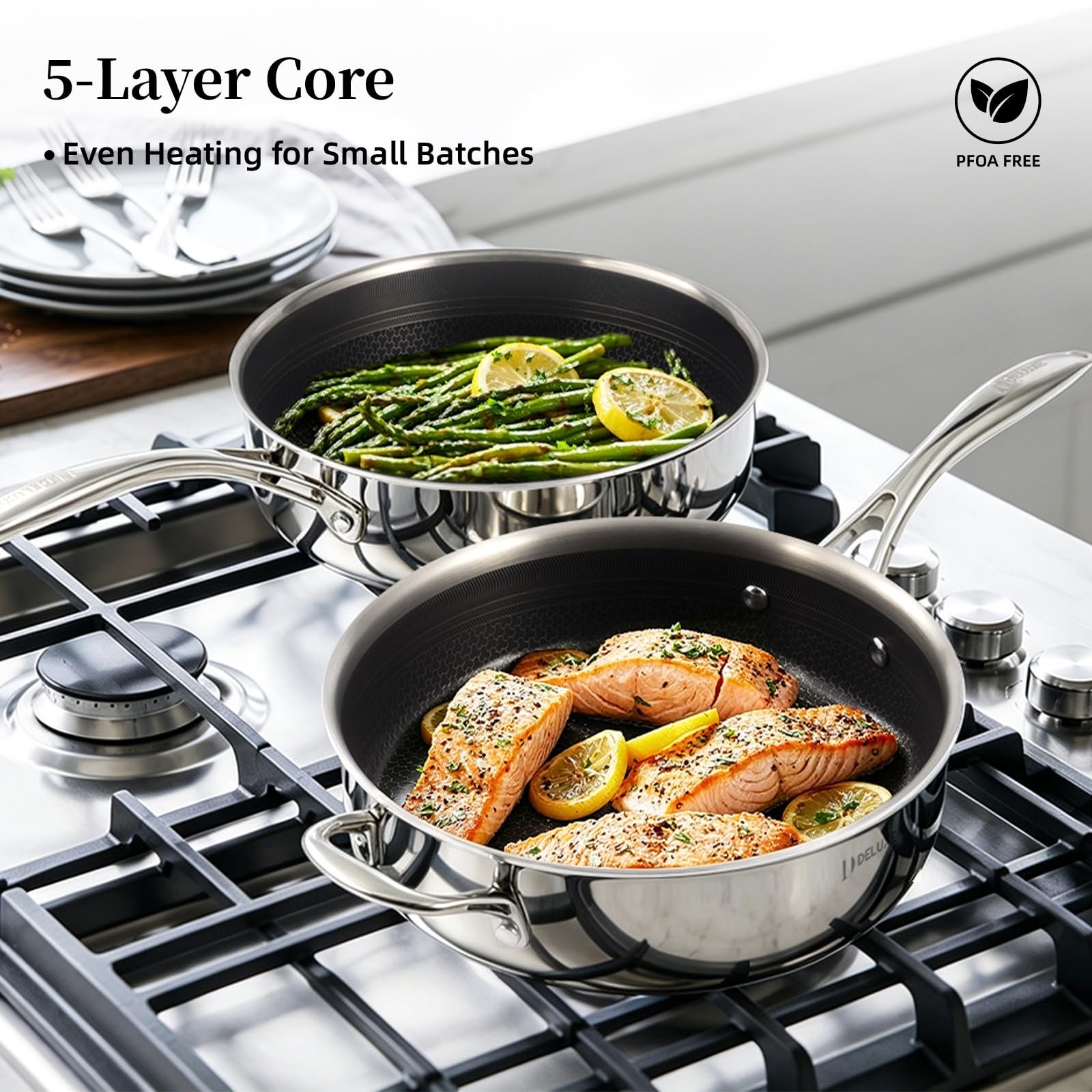 3.7 Qt Hybrid Ceramic Nonstick Deep Sauté Frying Pan & Lid