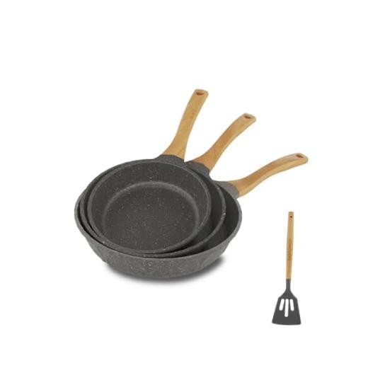 Kitchen Nonstick Cookware Piece Omelette Pan Skillet Set, Nonstick Die-cast 3