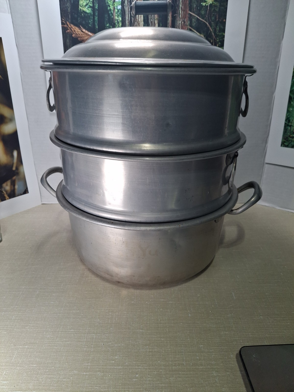 12″-30cm Food Steamer Aluminum 3-tier Steam Pot W/ Lid for Vegetables, Seafood