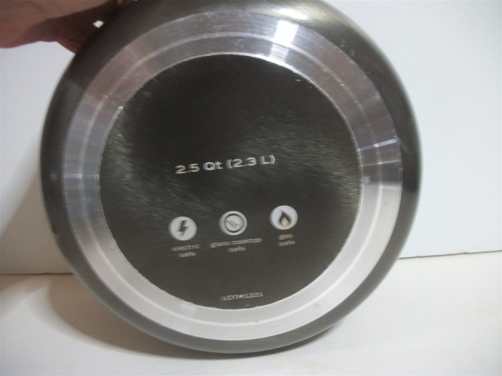 Food Network Saucepans 1 1/2 Qt, 2 1/2 Qt w Glass Lids Non Stick Graphite
