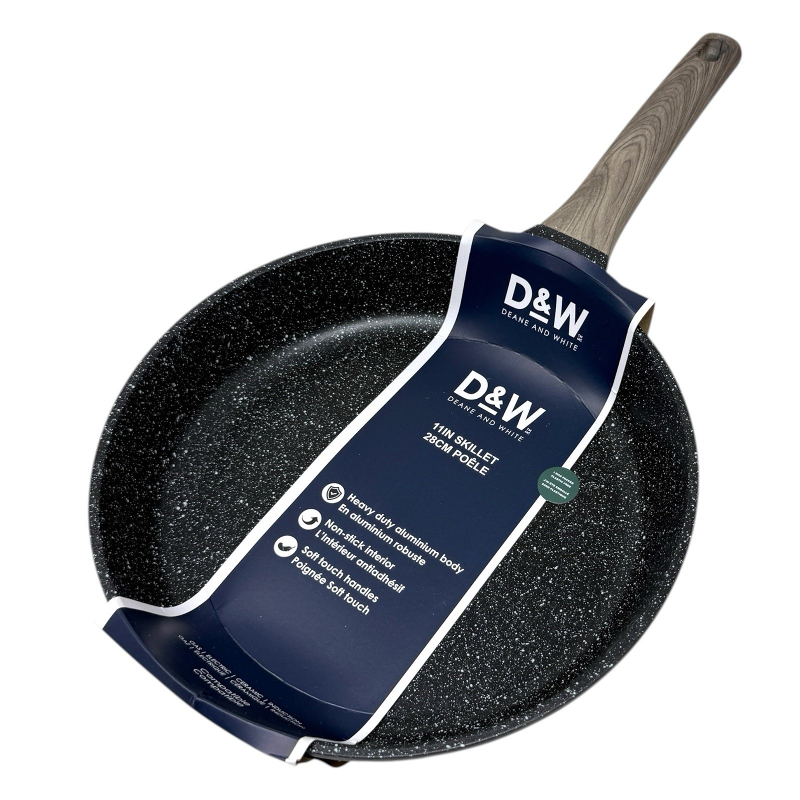 D&W Frying Pan Nonstick Skillet Premium Quality Kitchen Cookware 11 inch Gray