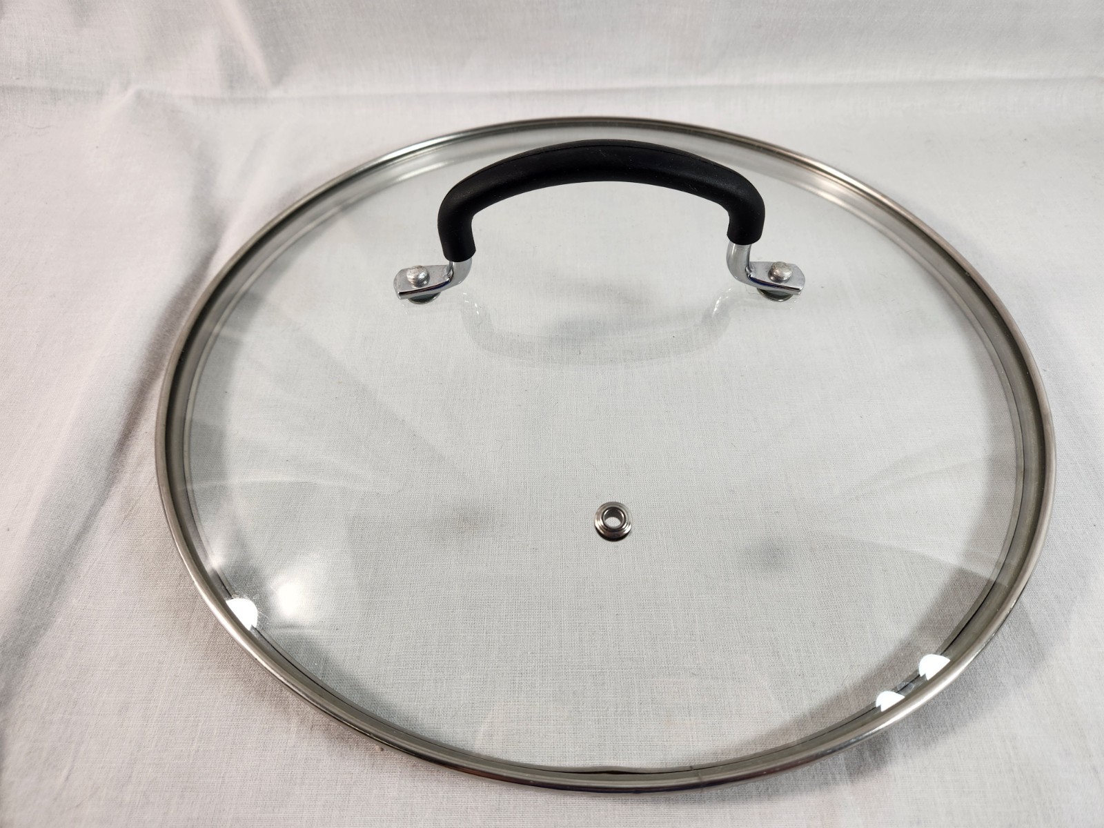 T-Fal Vented Glass Replacement Lid Only 11.5 Inch Rubber Handle Very Good