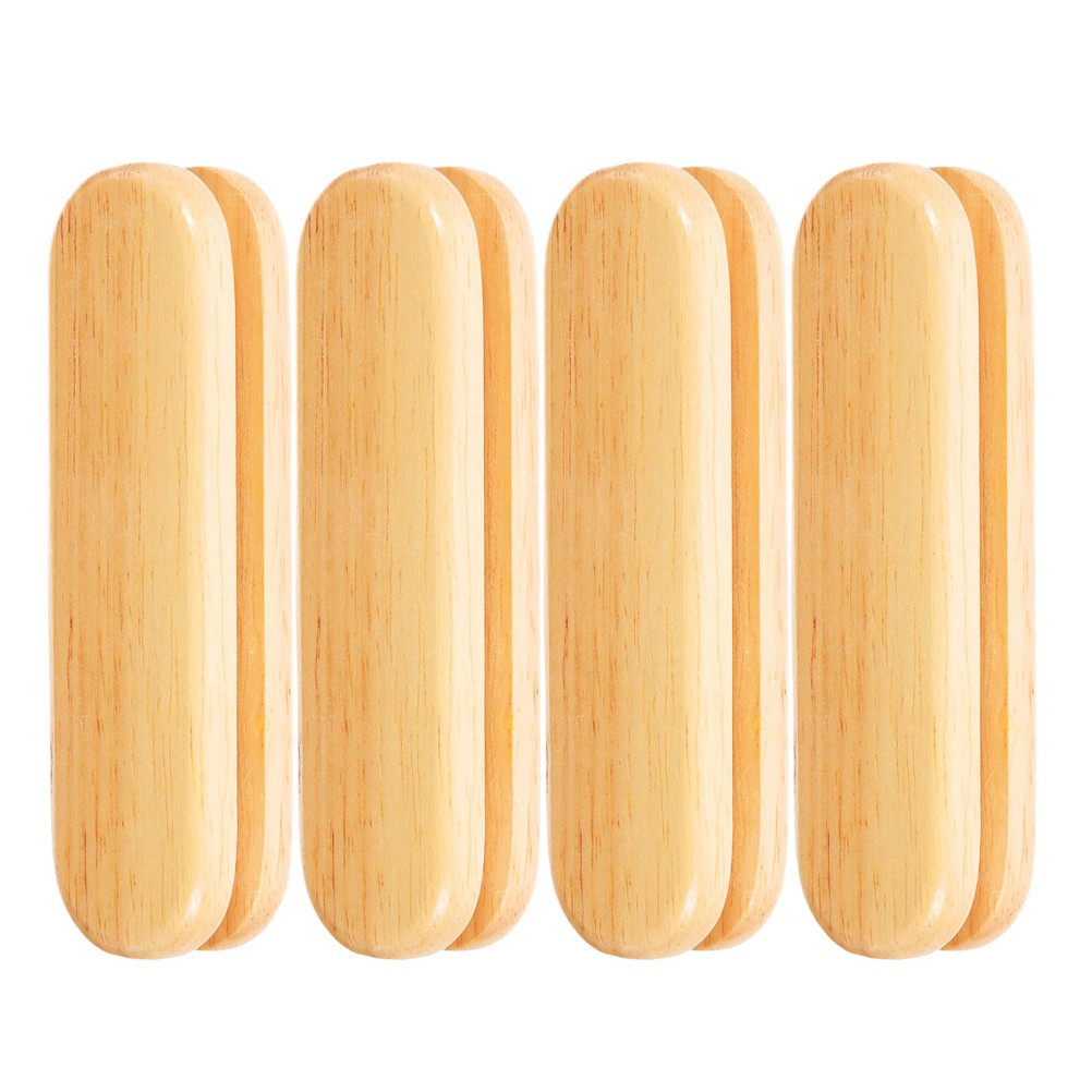 4Pcs Khaki Wood Pan Handle Grips Nonslip Heat Resistant Covers for Pots and Pans