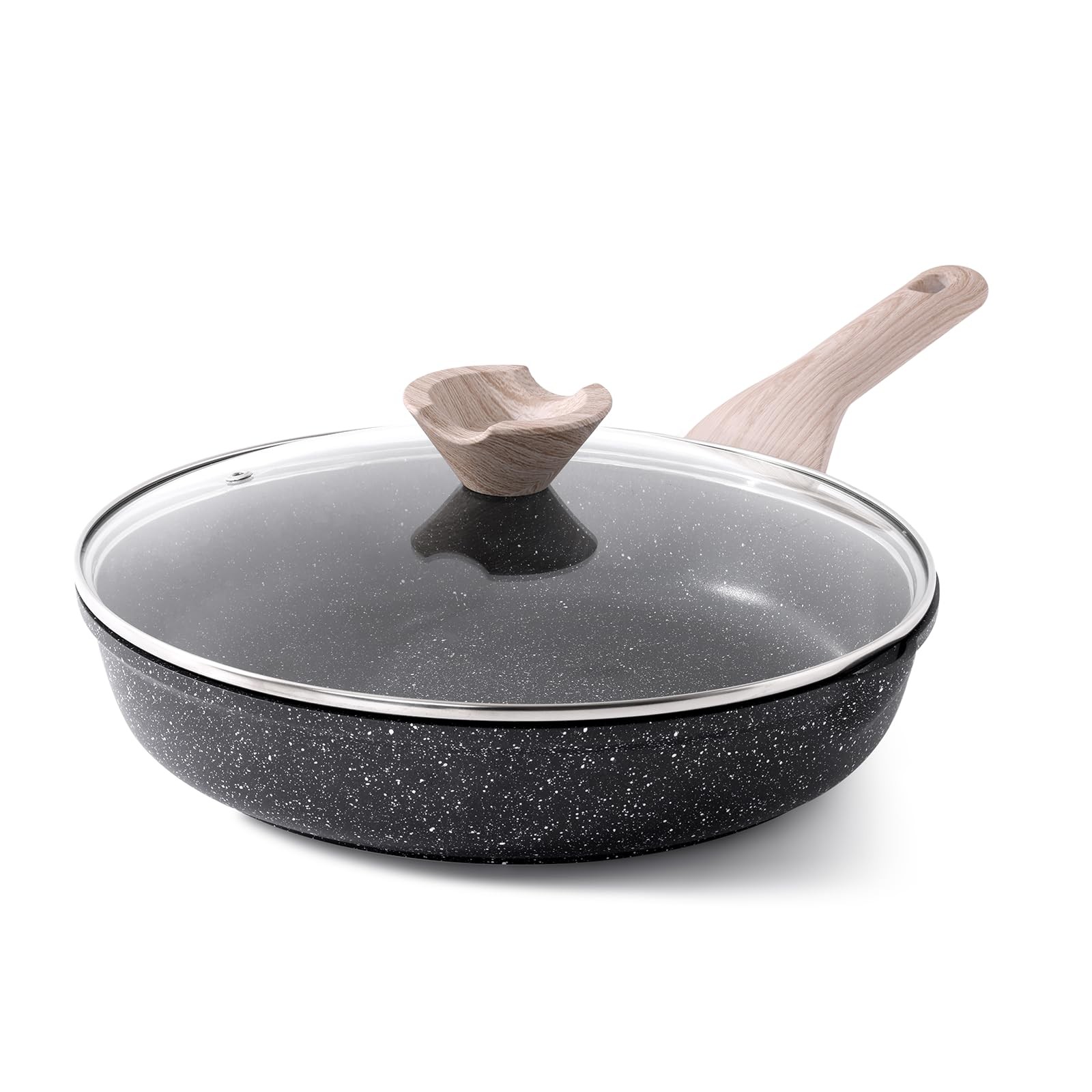 Frying Pans Nonstick with Lid, 12.5 Inch Large Skillet with Lid, Induction Co…