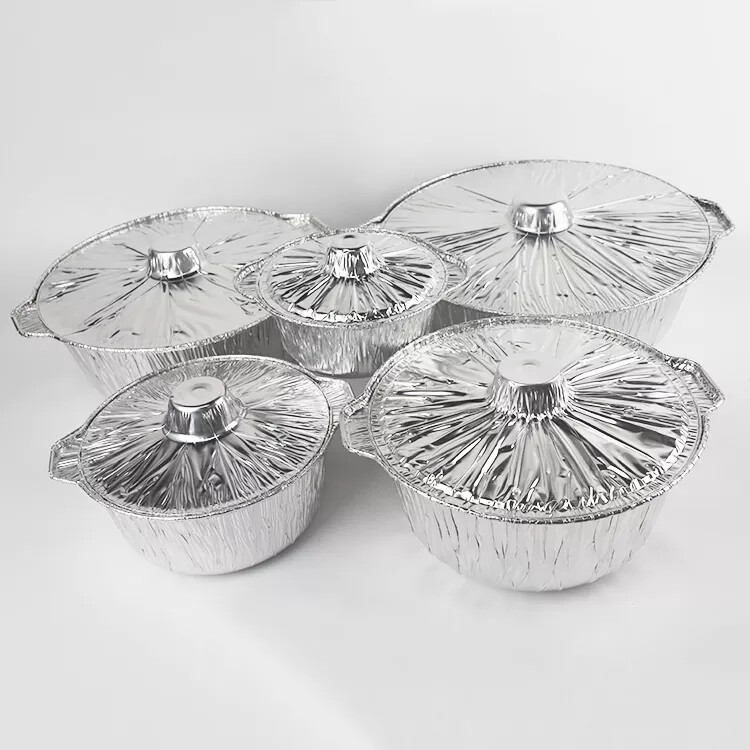 JetFoil Aluminum Round Foil Pan Heavy Duty Disposable Food Containers with Lids