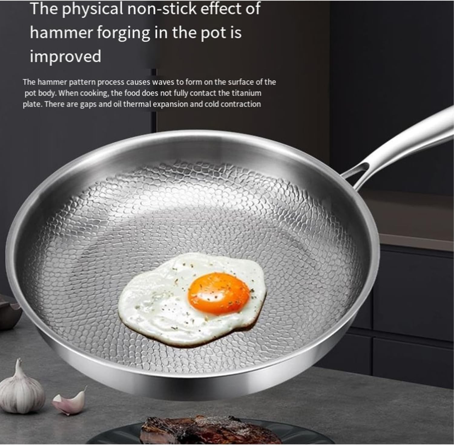 LGQY 8in 2026 New Titanium Hammered Pan Pro with Lid, Titanium Pans for Cooki…