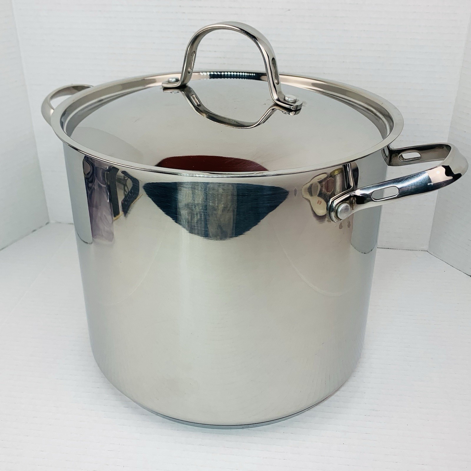 Cooks Standard Clad 12 Quart 18/10 Stainless Steel Stock Pot w/ Lid Deep Large