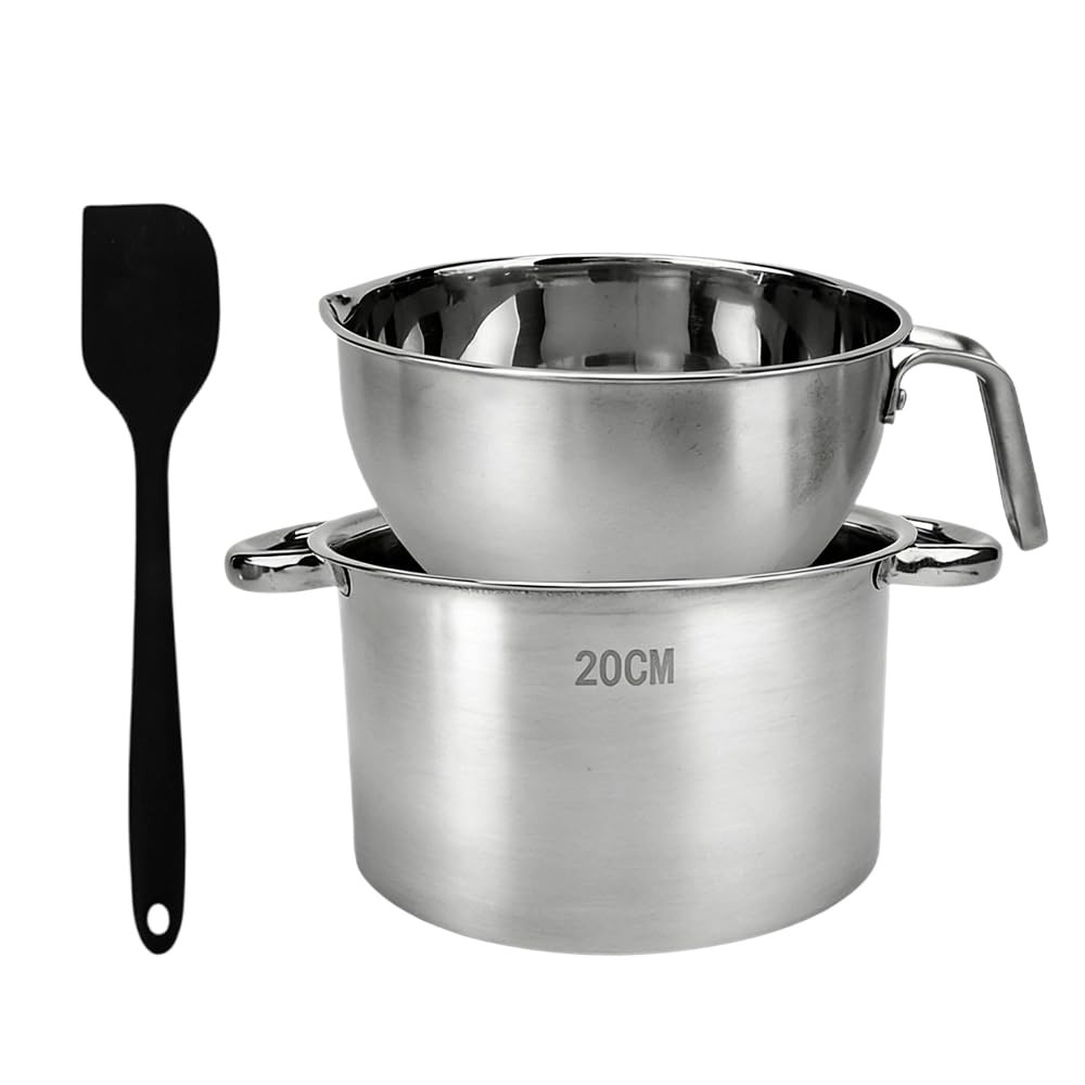 Double Boiler Pot Set Spatula 2000ML/2.1QT Melting 2600ML/2.7QT Stainless