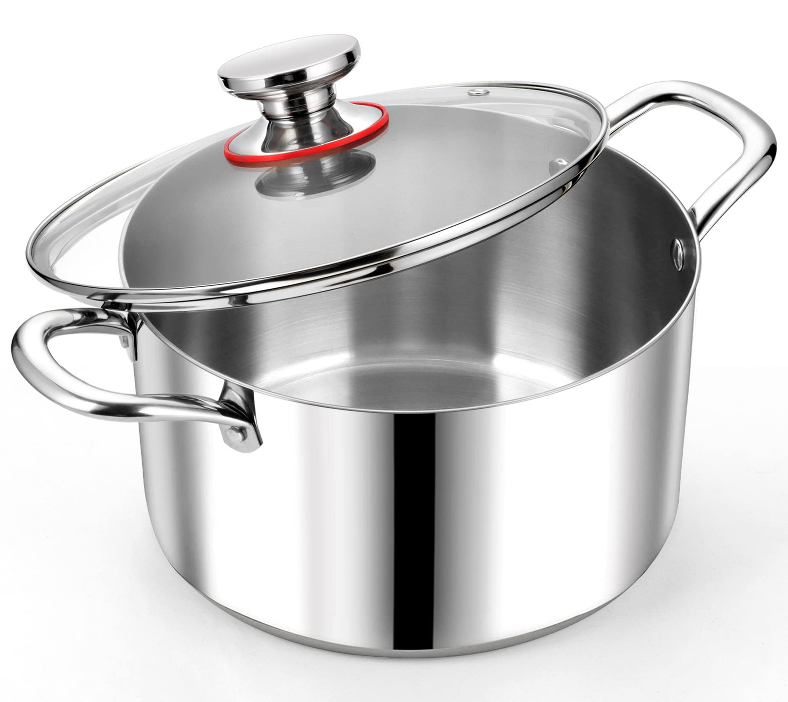 8 Quart Tri-Ply Stainless Steel Stock Pot, 8 Qt Stockpot Pasta Cooking Pot wi…