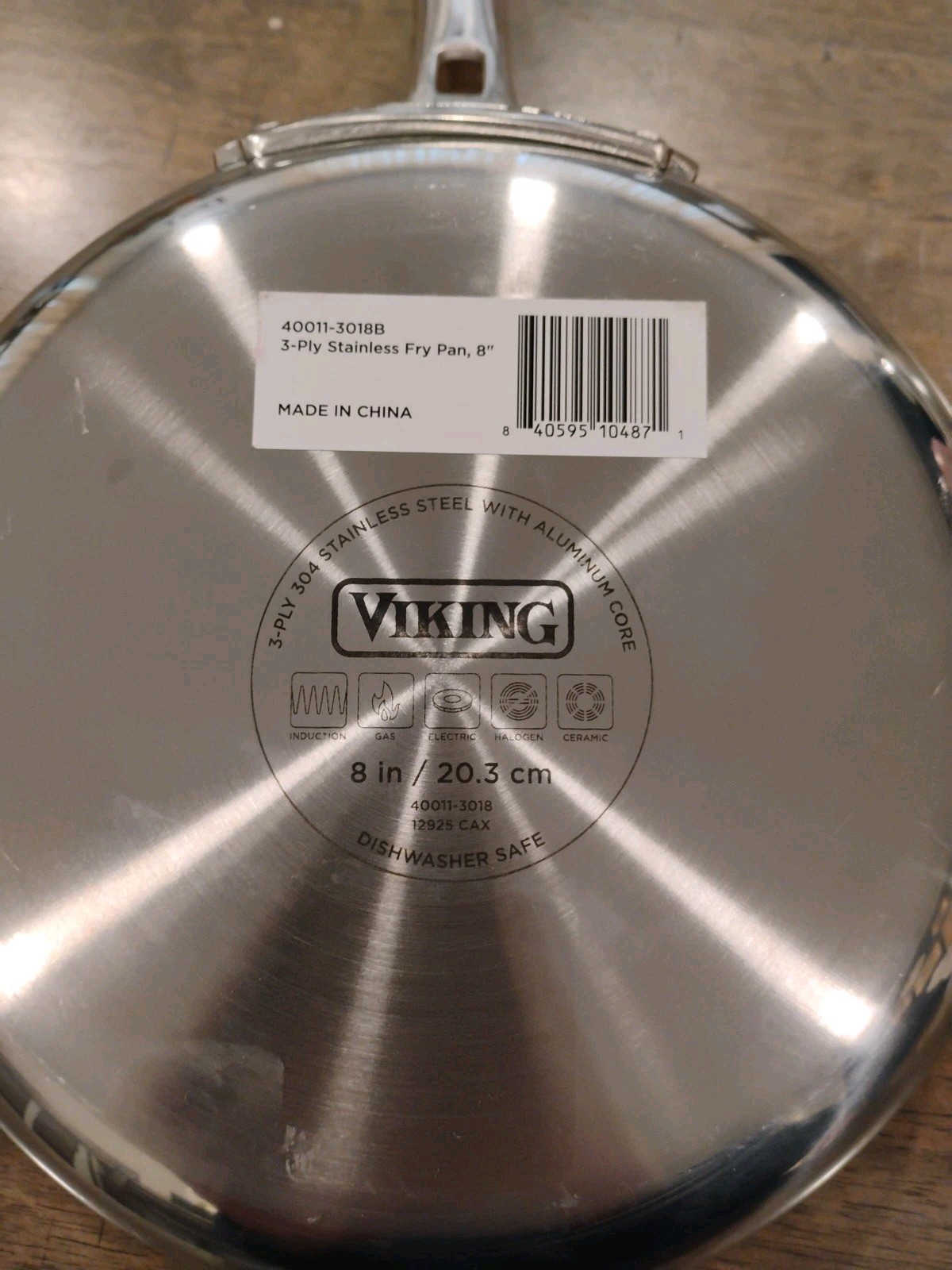 Viking 3-Ply Bonded Cookware Stainless Steel Fry Pan 8” Frying Pan Skillet NWT