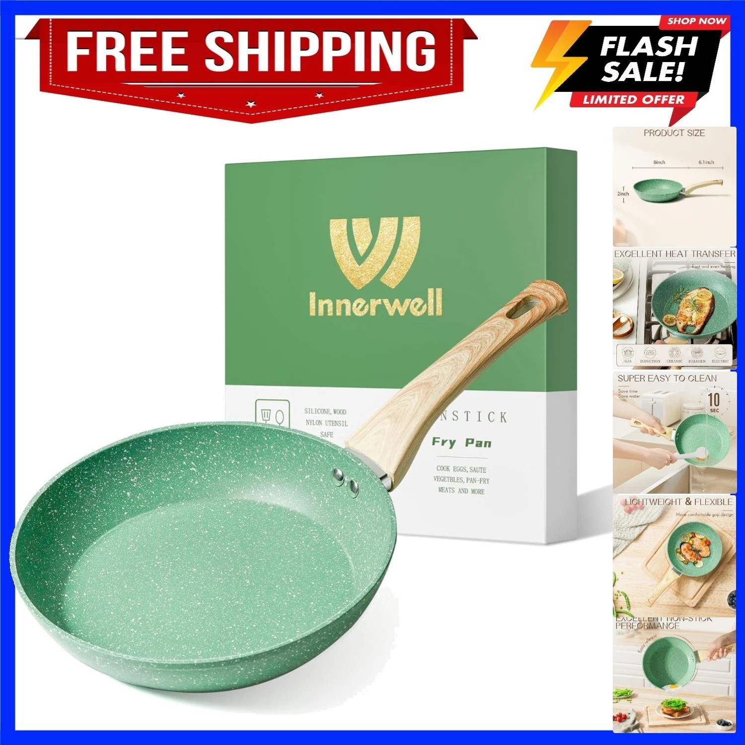 Nonstick Frying Pan Skillet, 8 Inch Non Stick Egg Pan Omelet Frying Pans 100%…
