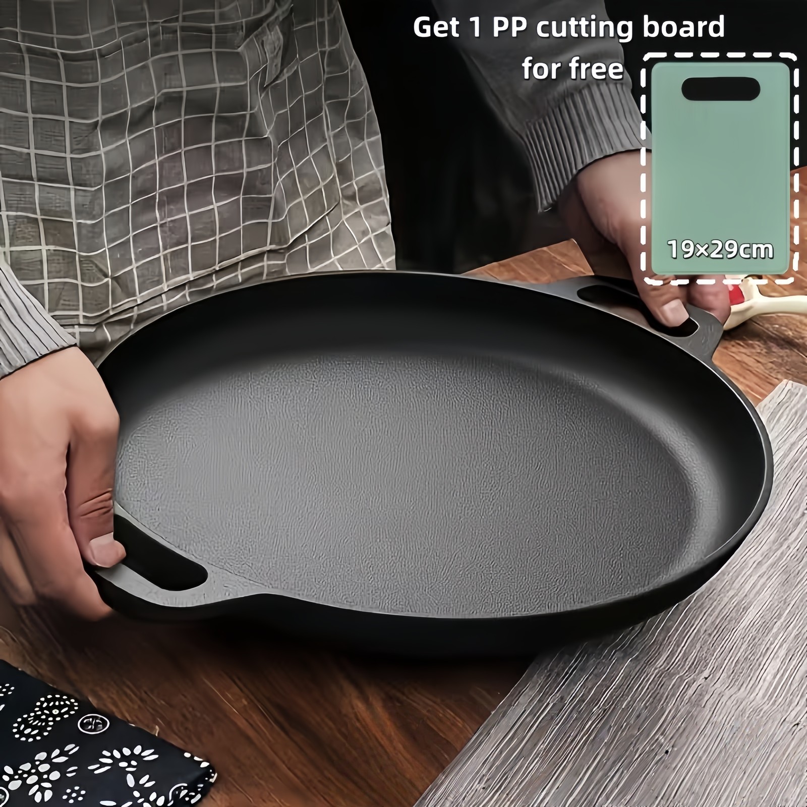 Pre-Seasoned Heavy-Duty Cast Iron Skillet – Non-Stick Pizza Pan & Griddle