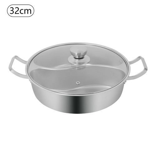 Double-flavor Hot Pot Hot Pot with Divider Hot Pot with Clear Lid