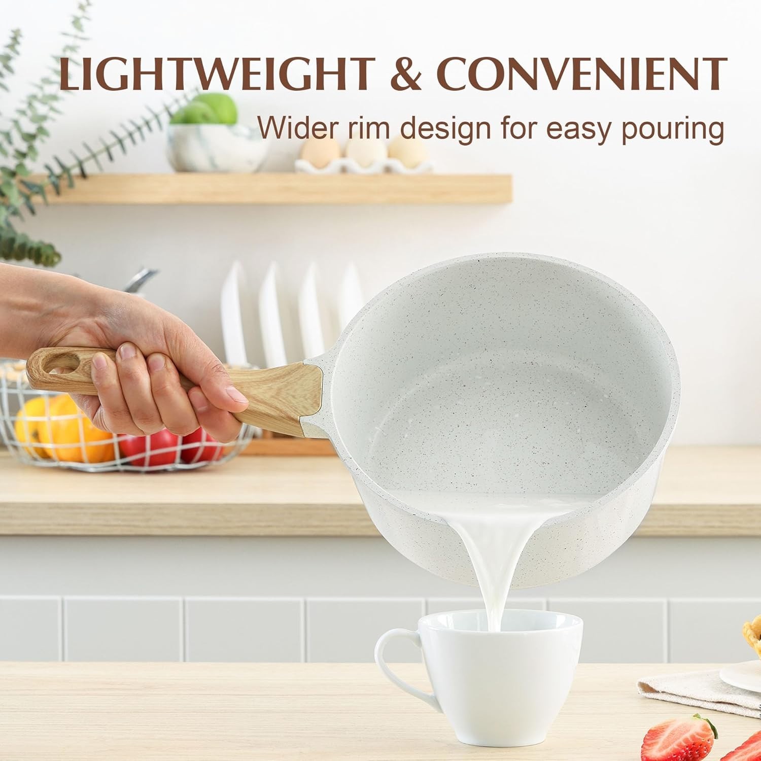 Compact 1.5QT & 2.5QT Nonstick Ceramic Saucepan Set – Easy Clean & Versatile