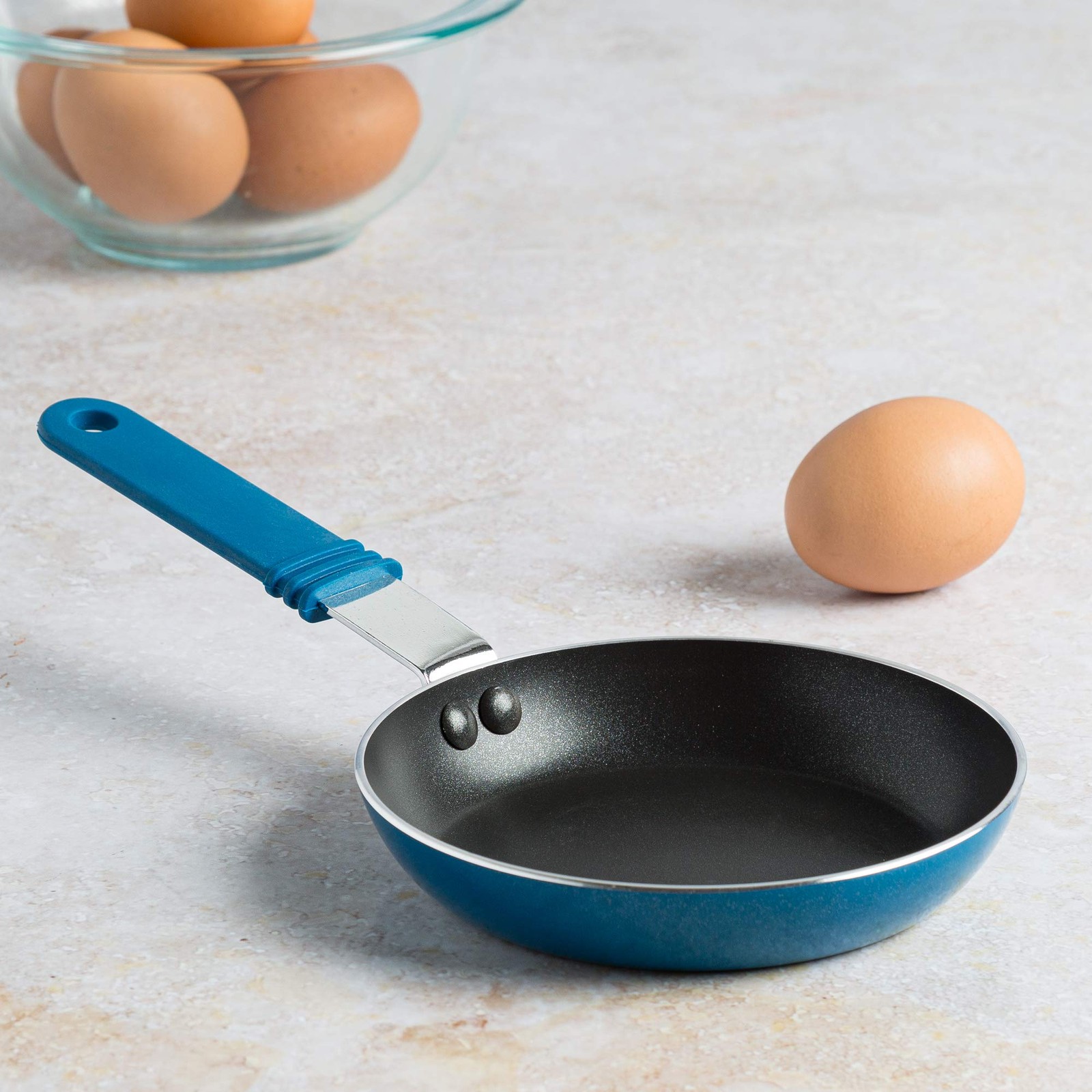 Blue 51/2Inch Kitchen Extras Mini Fry Pan Skillet NonStick Cooking