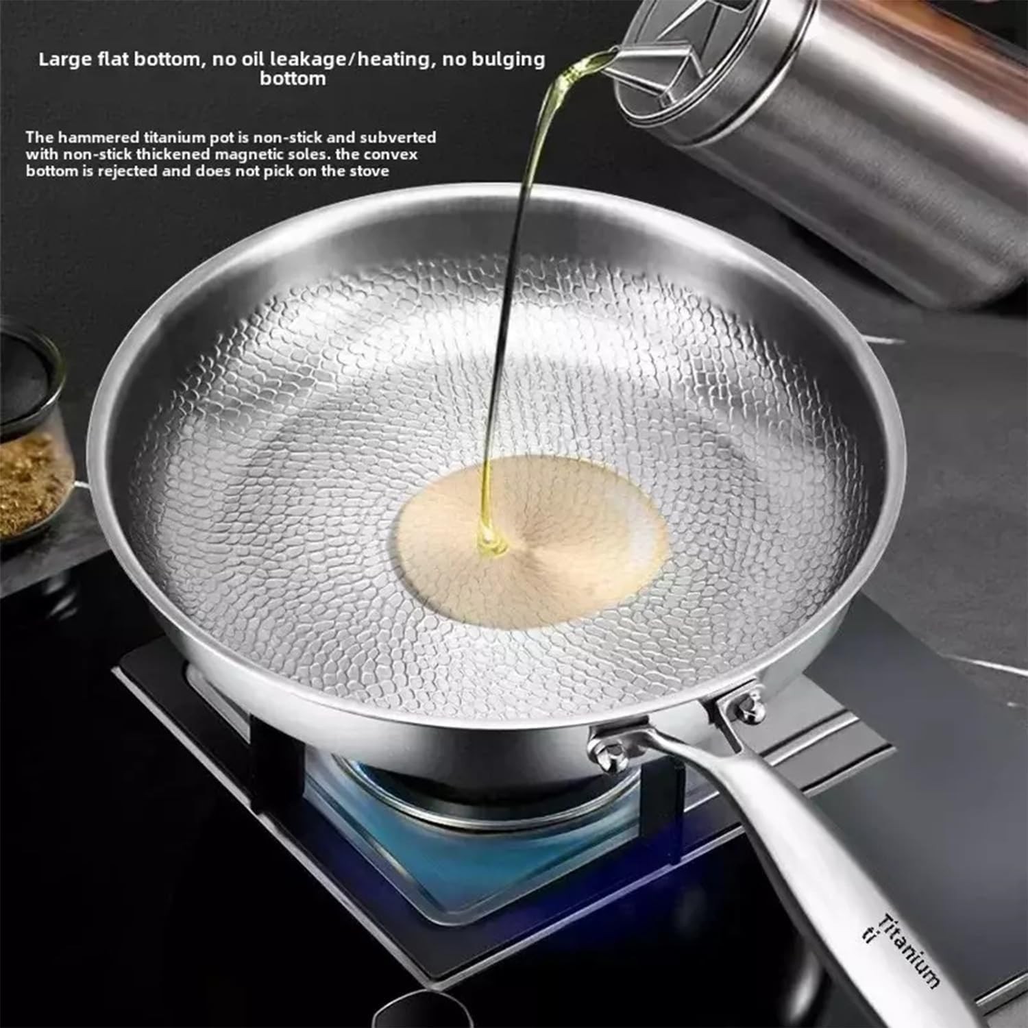 LGQY 8in 2026 New Titanium Hammered Pan Pro with Lid, Titanium Pans for Cooki…