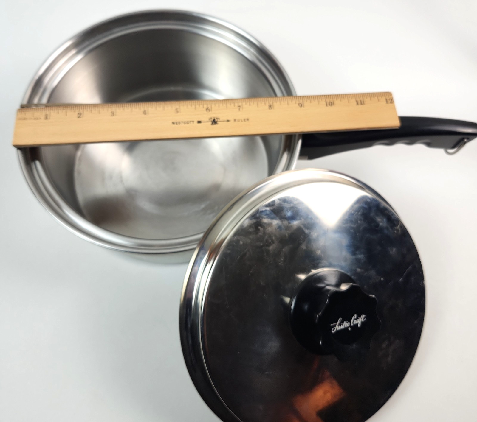 LUSTRE CRAFT 5 PLY MULTICORE COOKWARE STOCK POT W/ LID, 3 SAUCE PANS 2 LIDS 7 PC