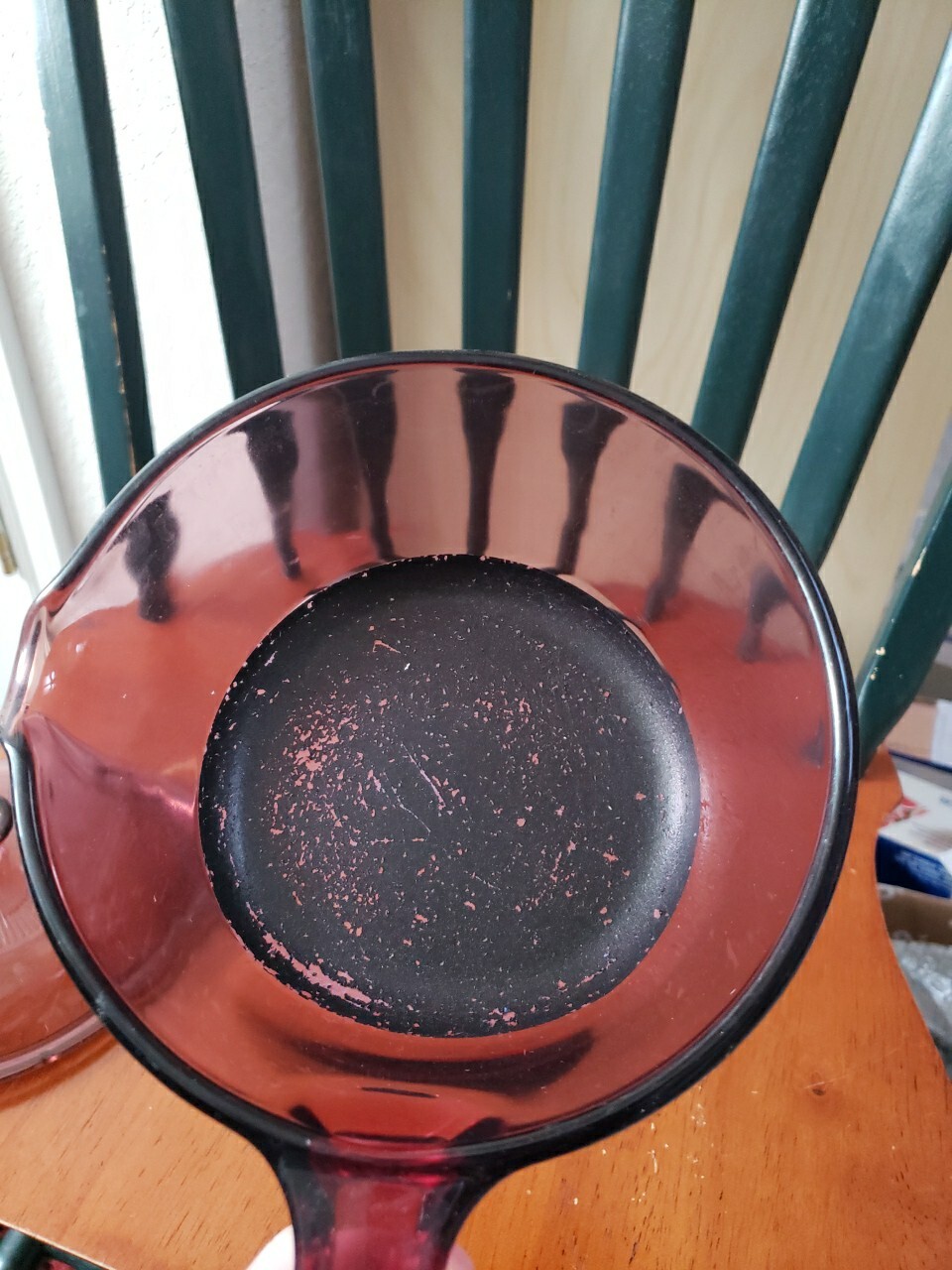 CORNING Cranberry Glass VISIONS Cookware – 1 L Saucepan Pour Spout & Pyrex Cover