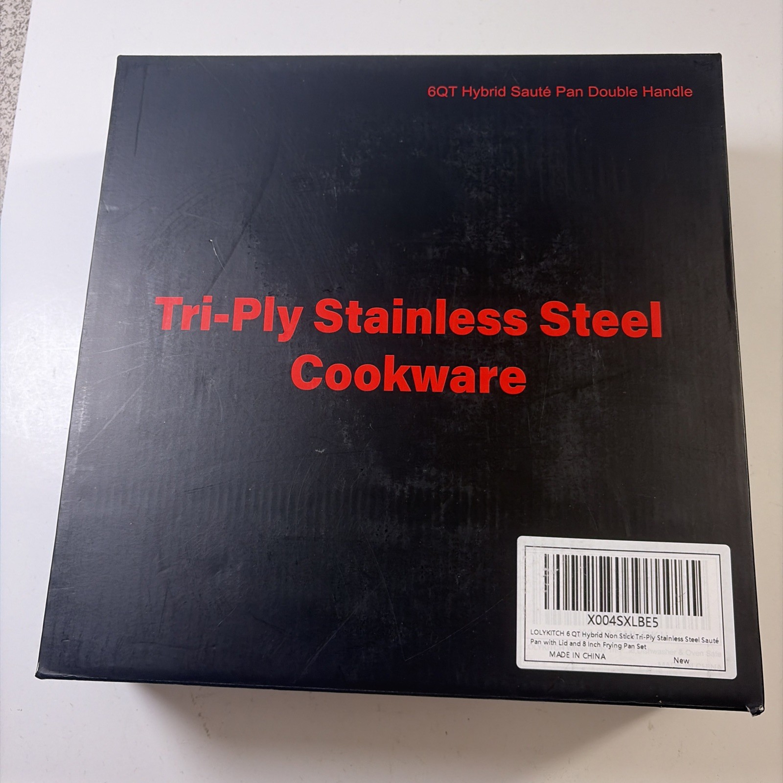 LOLYKITCH 6QT Tri-Ply Stainless Steel Sauté Pan with Lid+8″Nonstick Fry Pan Set