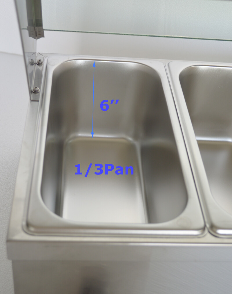 6-Pot Food Warmer 110V,1.5KW Stainless Steel Display for Various Food 190506